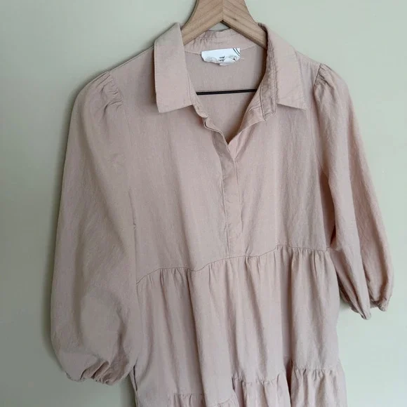 Pomander Place Tuckernuck Mabel Cotton Tiered Maxi Dress in Sandstone M Pockets - Picture 7 of 12